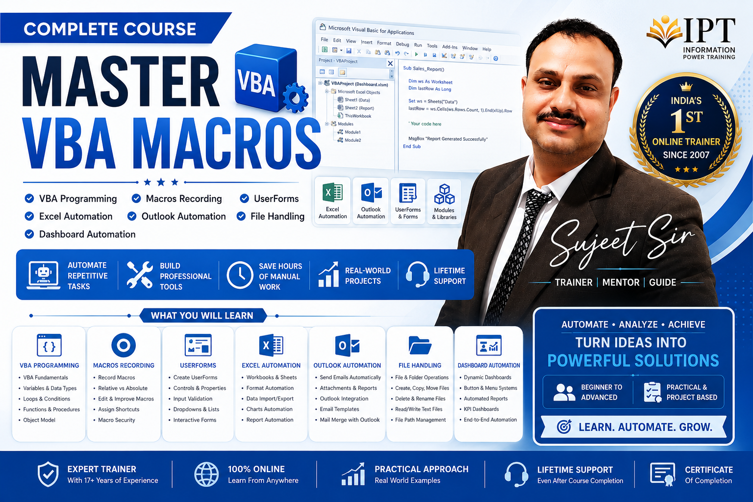 VBA Macros Automation Course Online - IPT Excel School